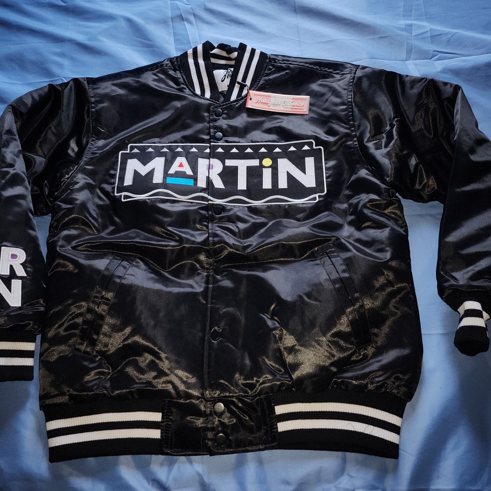 HEADWEAR CLASSICS MEN'S MARTIN LAWRENCE SATIN JACKET BLACK SIZE LARGE NEW!!